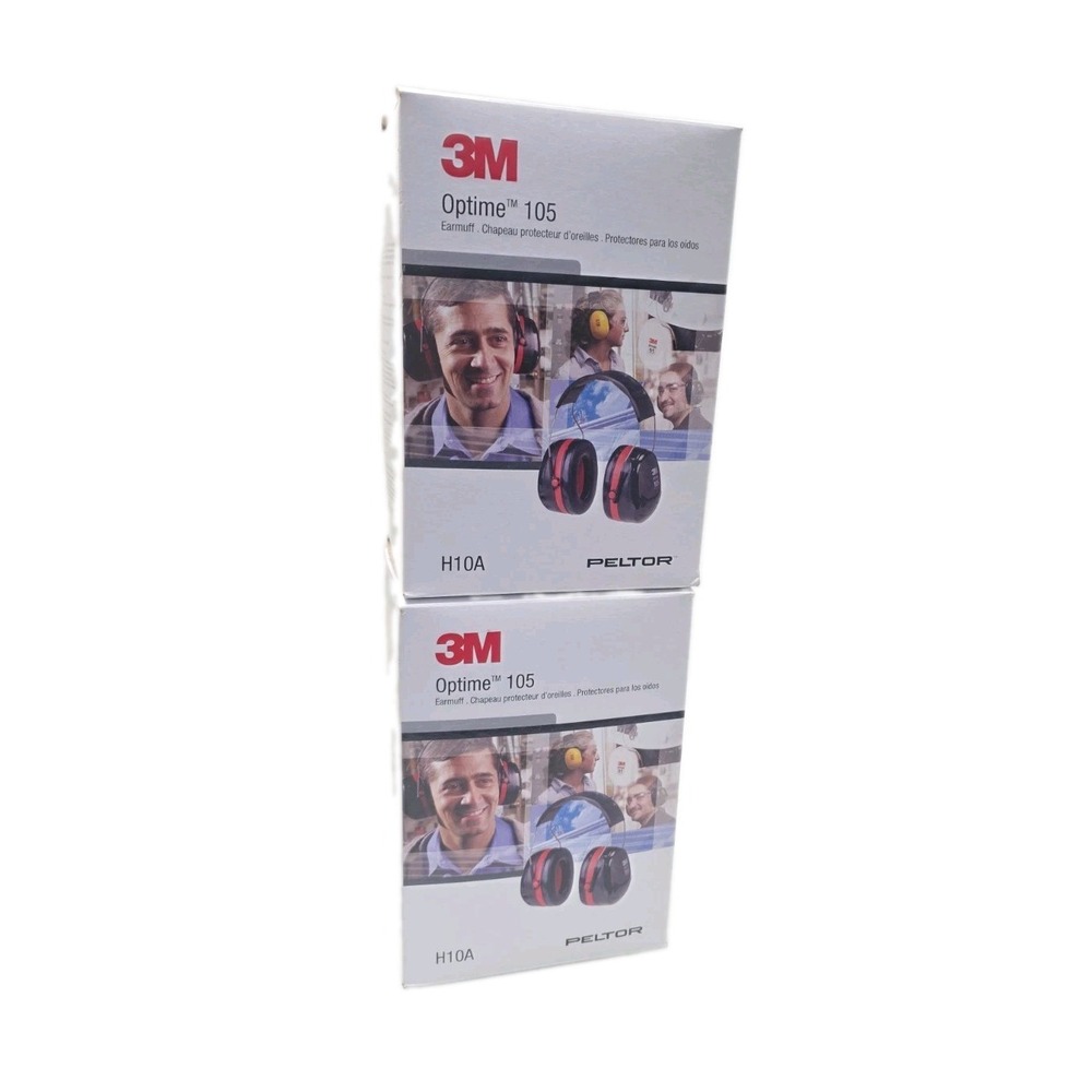 2pc 3M Peltor Optime 105 H10A High-Perf Over-the-Head Noise Reduction Earmuffs
